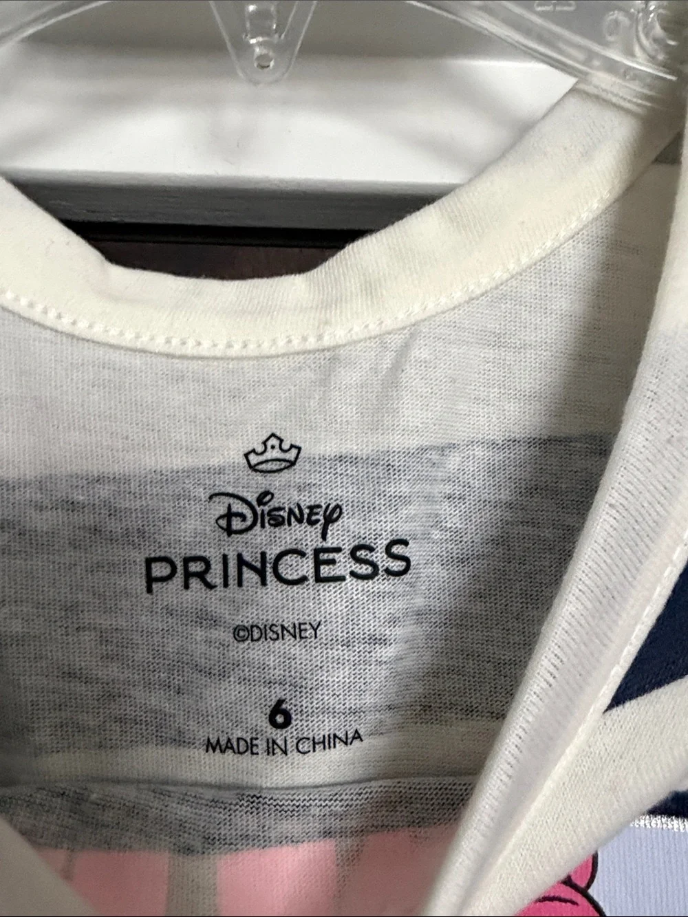 Disney Girls Navy White Striped Princess Graphic Tee & Hot Pink Shorts Set